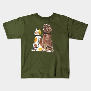 Watercolor Cat and Dog Kids T-Shirt